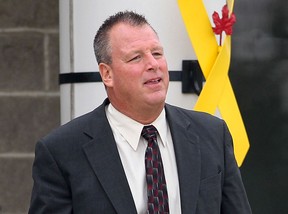 Windsor police Staff Sgt. Paul Bridgeman leaves the Major FA Tilston Armoury in this 2013 file photo. (DAN JANISSE/The Windsor Star)