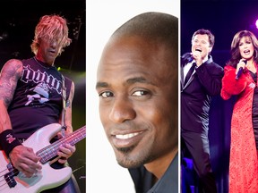 From left: Duff McKagan of Kings of Chaos, comedian Wayne Brady, and Donny and Marie Osmond.
