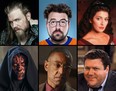 Scheduled celebrity guests for Windsor Comicon at Caesars Windsor on Aug. 15 and 16. Clockwise from top left: Actor Ryan Hurst, director Kevin Smith, actress Marina Sirtis, actor George Wendt, actor Giancarlo Esposito, and actor Ray Park. (The Windsor Star)