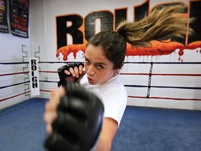 Randi Field is shown on Aug. 5, 2015, at the Rough Boxing Gym in Windsor. (DAN JANISSE/The Windsor Star)
