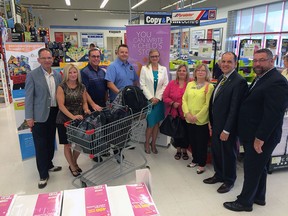 Windsor-Essex Children's Aid Society's Back to School Program. Pictured in photo are reps from CAS, Staples and National Bank.  (Courtesy of Windsor-Essex Children's Aid Society)