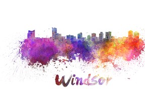 Windsor skyline in watercolour splatters. Photo by fotolia.com
