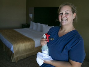 WINDSOR, ON.: AUGUST 22, 2015 -- Jenn Zojac, a housekeeper at the Days Inn in downtown Windsor, pictured Saturday, August 22, 2015. Zojac recently found and returned$4,700 in cash left in one of the rooms. (DAX MELMER/The Windsor Star)