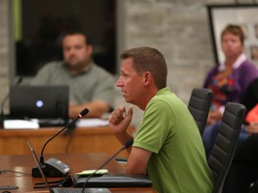 LaSalle resident, Kevin Kosempel speaks about his flooded home and the impact it has had on his family during the Town  of LaSalle council meeting in LaSalle, Ontario on August 25, 2015.  The main topic was the issue of flooded homes in and around the Herb Gray Parkway. (JASON KRYK/The Windsor Star)