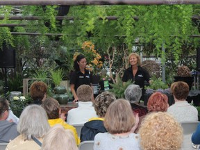 Anna Mastronardi (right) and her daughter Marlene address participants at one of the DIY classes at Anna's Flowers.