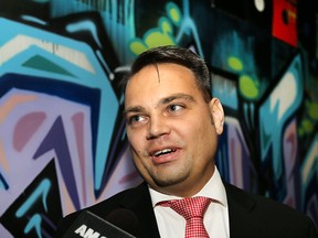 David Sundin speaks to reporters after announcing his intentions to run for the Liberals in the riding of Windsor-West at the Venue Music Hall in Windsor, Ont. on Thursday, Aug. 6, 2015. (DAN JANISSE/The Windsor Star)