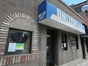 The United Grill, a downtown Windsor, ON. fixture for decades is up for sale. The exterior of the restaurant is shown on Friday, July 31, 2015.  (DAN JANISSE/The Windsor Star)