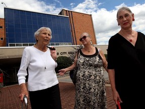Pat Noonan, left, Lorena Shepley and Barbara White, right, attend OMB hearing at City Hall Aug. 24, 2015. (NICK BRANCACCIO/The Windsor Star)