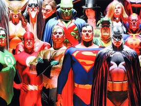 The Justice League by Alex Ross, 2000. Ross's works are on display at the Art Gallery of Windsor through Sept. 20.