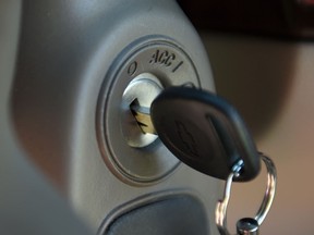 A key in the ignition switch of a 2005 Chevrolet Cobalt. (Associated Press files)