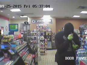 The OPP are seeking this suspect in connection with a robbery in Harrow.