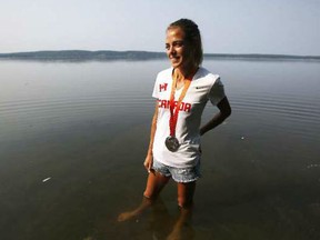 Melissa Bishop relaxes at the family cottage in the Eganville area. (DARREN BROWN/Ottawa Citizen)