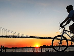 A cyclist in Windsor in September 2014. (Dan Janisse / The Windsor Star)