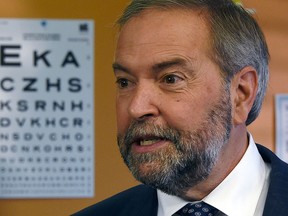 NDP Leader Tom Mulcair makes a campaign stop at Mid-Main Community Health Centre in Vancouver, B.C. on Monday, Sept. 14, 2015. (SEAN KILPATRICK/The Canadian Press)