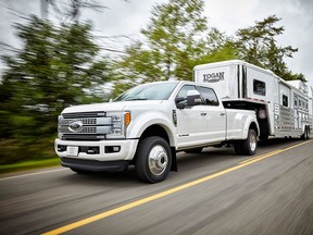 The 2016 Super Duty truck. Like their smaller sibling, the Ford F-150 pickup, Ford’s Super Duty trucks are getting a new aluminum body. (Ford Motor Co. via AP)