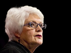 Minister of Education Liz Sandals talks during a press conference at Queen's Park in Toronto in this January 2015 file photo.