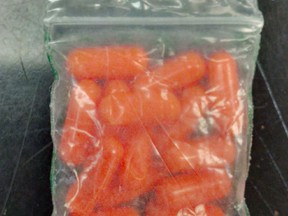The suspected MDMA pills are pictured in this Windsor police handout photo. (Courtesy of Windsor Police Service)