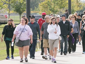 Participants take part in the Multiple Myeloma March at the Vollmer Complex in LaSalle, Sunday, Sept. 27, 2015.  (DAX MELMER/The Windsor Star)
