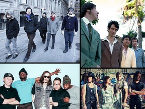Some of the acts scheduled for Phog Phest 7 on Sept. 19, 2015. Clockwise from top left: Wintersleep, The Sadies, George Morris & The Gypsy Chorus, and Grand Analog. (Handouts / The Windsor Star)