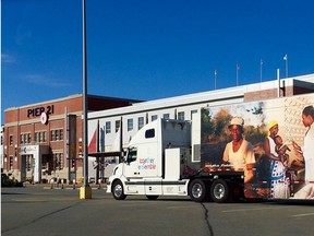 The Together exhibit transport truck, which is heading across southern Ontario to share stories about Canada's role in reducing global poverty, is pictured in this hand out photo. (Courtesy of Aga Khan Foundation)
