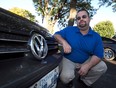 Matthew Quenneville, and his Volkswagen vehicle in Windsor, Ontario on September 22, 2015.  Quenneville, is a plaintiff in a class action lawsuit  against Volkswagen AG.  (JASON KRYK/The Windsor Star)