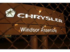 The sign at Chrysler's minivan plant in Windsor.