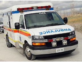 An Essex-Windsor EMS ambulance is shown in this undated photo.