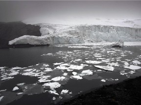 Melting blocks of ice float near the Pastoruri glacier in Huaraz, Peru, Thursday, Dec. 4, 2014. Peru's glaciers have lost more than one-fifth of their mass in just three decades, and 70 percent of Perus 30 million people who inhabit the countrys Pacific coastal desert, depend on glacial runoff for hydropower and to irrigate crops, meaning their electricity and long-term food security could be in peril. (AP Photo/Rodrigo Abd)