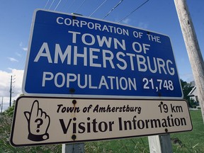 A Town of Amherstburg sign is pictured in this file photo.