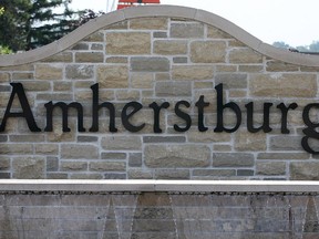 Asign welcoming people to Amherstburg, Ont. shown Friday, July 19, 2013.