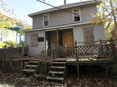 Blighted properties owned by the Ambassador Bridge company are shown on Thursday, Oct. 22, 2015.