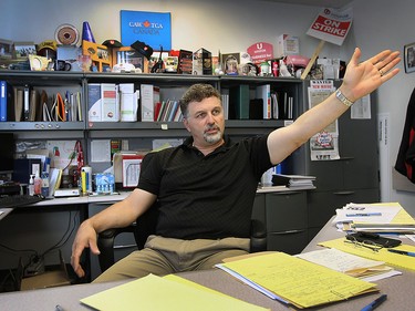 Unifor Local 444 president Dino Chiodo is shown in his office on Monday, Oct. 26, 2015, in Windsor, Ont.