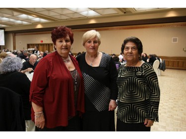 Connie Guglaiopta, Domenica Dibattista and Maria DiGiorgi at the 85th Anniversary Gala Dinner & Dance of the Italian Women's Club G. Caboto Auxiliary. (CAROLYN THOMPSON/The Windsor Star)