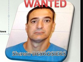 Provincial police are hunting for fugitive Shawn Desrosiers who could be in the Windsor area.