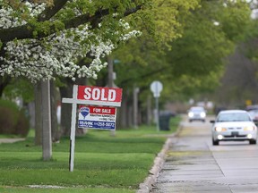 A sold sign is shown at a home on Westminster Boulevard in this file photo.