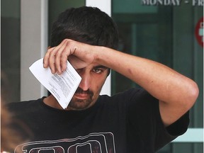 Jarrod Rusnak, 38, leaves the Ontario Provincial Court on Friday, June 26, 2015, in Windsor, ON. He was released on bail in the fatal hit and run that killed a cyclist on June 18, 2015 in LaSalle , ON. (DAN JANISSE/The Windsor Star) (For story by Carolyn Thompson)