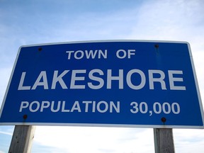 A Town of Lakeshore sign is pictured in this file photo.