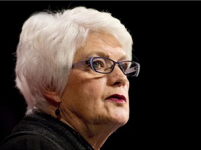 Minister of Education Liz Sandals talks during a press conference at Queen's Park in Toronto in this January 2015 file photo.