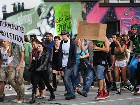 Participants of the 2013 edition of the Windsor Marijuana March. The 2015 edition takes place Saturday, Oct. 3, at the park in front of city hall. (Dax Melmer / The Windsor Star)