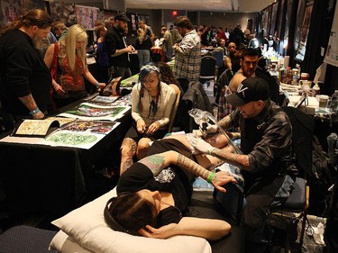 A portion of the crowd is shown during the Motor City Tattoo Expo in Detroit, Mich. on Saturday, March 7, 2015.