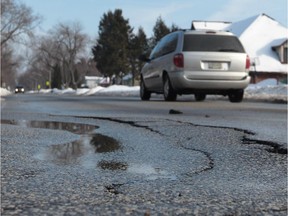 Laurier Drive in LaSalle,  Ontario sustained heavy damage from a harsh winter.