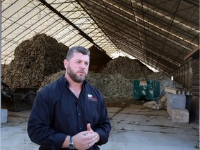 Agriculture Technology Incorporated general manager Matthew Posthumus speaks during a tour at the family-owned company in Ruthven, Ontario on Oct. 8, 2015.