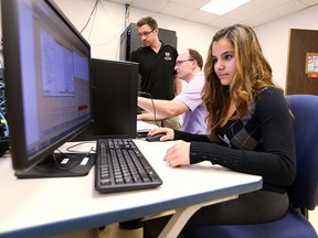 Computer Systems Networking Technology student  Zaenab  Allawi, 22, during class at St. Clair College in Windsor, Ontario on November 3, 2015.