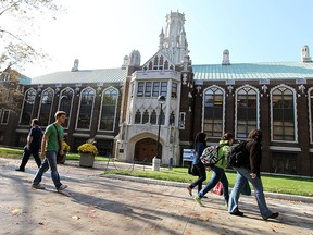 Students walk across the University of Windsor campus in Windsor in this file photo.