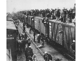 UNDATED -- JOBLESS MEN SWARM BOXCARS FOR THE "ON TO OTTAWA" PROTEST SHORTLY AFTER THE STOCK MARKET CRASH OF 1929, THE BEGINNING OF THE GREAT DEPRESSION.   Can be used with  Richard Foot (Canwest News Service). CNS-OPTIMISM-OVERVIEW.  For publication Monday, April 6