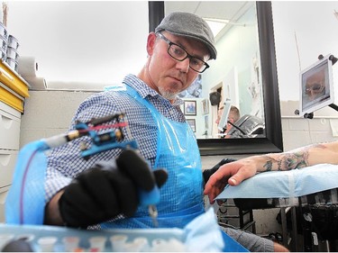Tattoo artist Peter Baillie of tattoos by baillie of Windsor, ON. (DAN JANISSE/The Windsor Star)