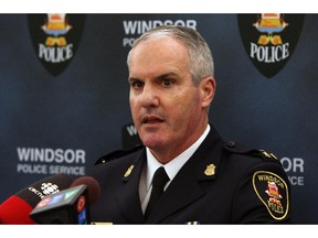 Deputy Chief Vince Powers speaks during a press conference at police headquarters in Windsor on Monday, December 22, 2014.   (TYLER BROWNBRIDGE/The Windsor Star)