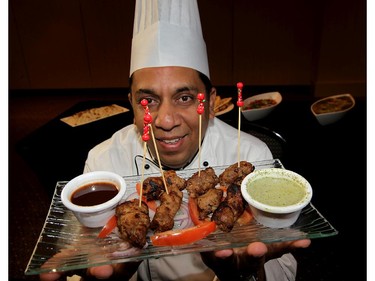 Caesars Windsor executive Chef Rajan Mehra serves up lamb sheekh kababs. This dish is part of the new Indian wedding banquet menu Caesars started offering this year.