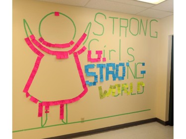 The Strong Girls Strong World mural is seen  at the  Women's Enterprise Skills Training of Windsor Inc. (West)    The mural will highlight the International Day of the Girl, held on Oct 11,2015.