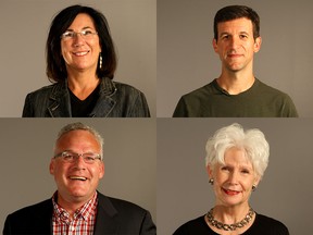 Windsor-Tecumseh candidates (clockwise) Cheryl Hardcastle, NDP, David Momotiuk, Green Party, Frank Schiller, Liberal and Jo-Anne Gignac, Conservative.